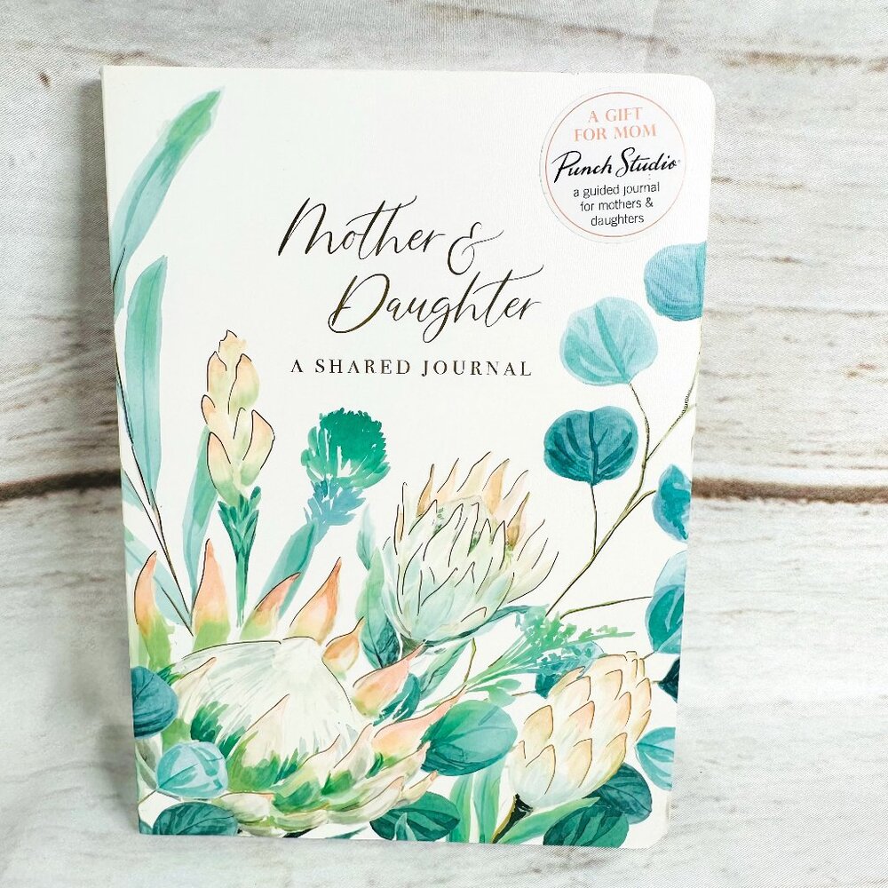 NWT! Beautiful Mother & Daughter Shared Journal - Off-White Turquoise